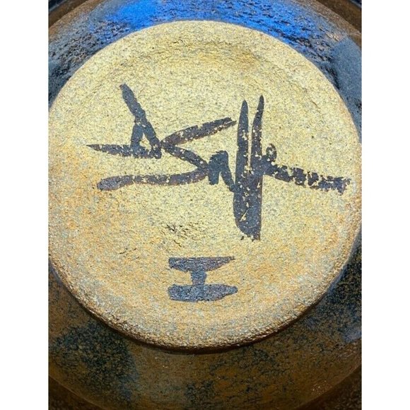 David Salk Early Pottery Bowl Circa 1960-70 Heavy Clay Signed Collector 10.5" - Picture 5 of 7